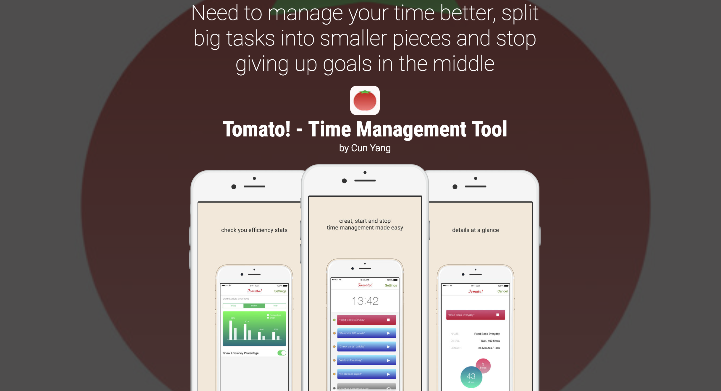 iOS App: Tomato!-Time Management Tool